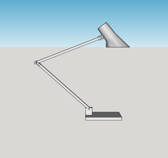 工业风金属台灯草图大师模型，台灯su模型下载