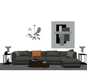 北欧沙发组合草图大师模型，沙发茶几组合skp模型下载