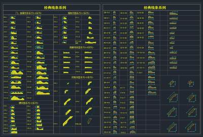 各种经典线条CAD工程图纸合集，线条图块cad施工图纸下载