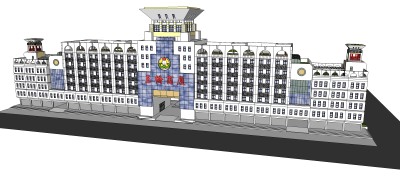 现代大型商场草图大师模型，商业综合体sketchup模型免费下载