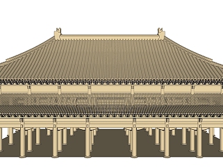 中式古建筑草图大师模型下载、古建筑su模型下载