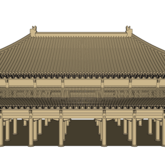 中式古建筑草图大师模型下载、古建筑su模型下载