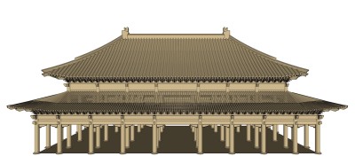 中式古建筑草图大师模型下载、古建筑su模型下载