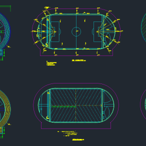 足球场CAD施工图下载、足球场dwg文件下载