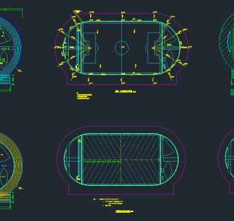 足球场CAD施工图下载、足球场dwg文件下载
