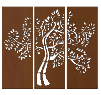 树枝图案锈板su模型，锈板草图大师模型下载