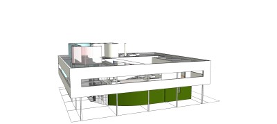 柯布西耶萨伏伊别墅草图大师模型下载