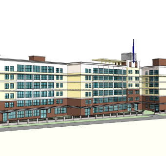 现代办公楼草图大师模型，办公楼sketchup模型免费下载