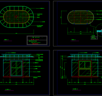 中式亭CAD施工图，亭子CAD图纸下载
