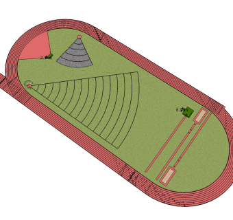 田径场草图大师模型，田径场SU模型下载
