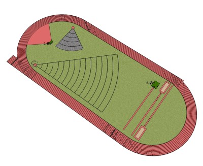田径场草图大师模型，田径场SU模型下载