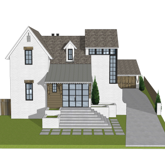 美式别墅草图大师模型，别墅SKB文件下载