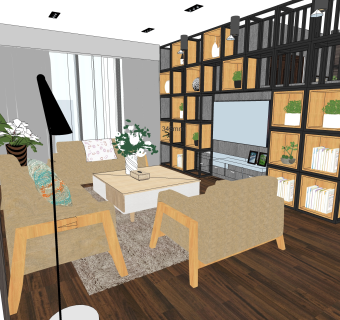 中式风格家装草图大师模型，家装SU模型下载