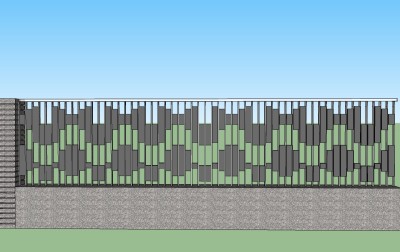 现代围墙围栏草图大师模型，围墙sketchup模型skp模型下载