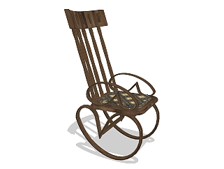 现代摇椅su模型，椅子草图大师模型下载