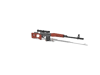 苏联SVD狙击步枪su模型，狙击步枪草图大师模型下载