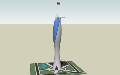 美式观光塔草图大师模型skp模型，观光塔sketchup模型下载