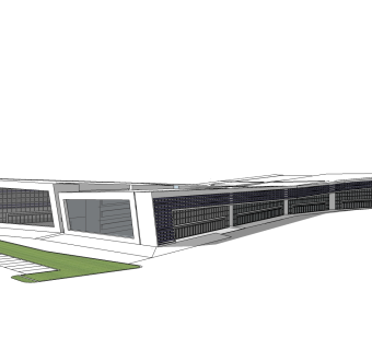 现代办公楼草图大师模型，办公楼sketchup模型免费下载