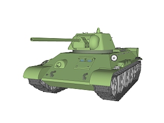 <em>苏联</em>T-34中型坦克su模型，坦克草图大师模型下载