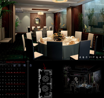 五星级酒店二层餐厅施工图，酒店餐厅CAD图纸下载