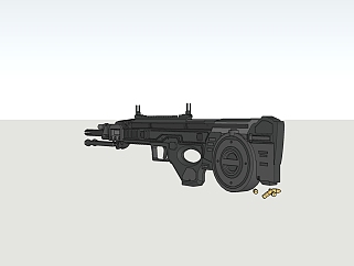 现代自动步枪草图大师模型，步枪sketchup模型