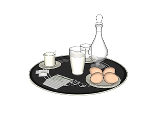 现代<em>牛奶</em>水杯草图大师模型，餐具sketchup模型下载