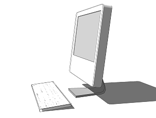 现代电脑，台式电脑草图大师模型sketchup模型下载
