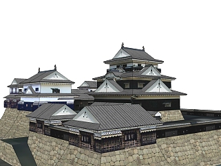 日本古建筑草图大师模型下载、古建筑su模型下载