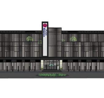 现代办公楼草图大师模型，办公楼sketchup模型免费下载