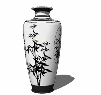 中式陶瓷花瓶草图大师模型，陶瓷花瓶sketchup模型下载
