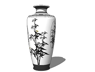 中式陶瓷花瓶草图大师模型，陶瓷花瓶sketchup模型下载