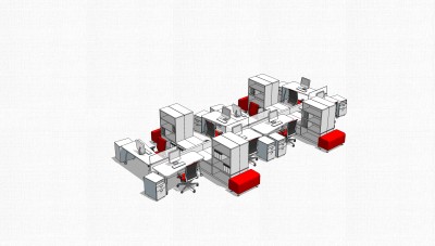 办工桌草图大师模型，办工桌sketchup模型，办工桌su素材下载