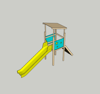 现代儿童滑梯草图大师模型，滑梯sketchup模型