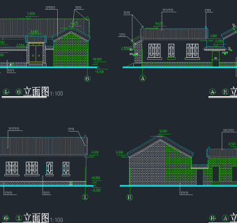 四合院CAD立面图，四合院CAD施工图纸下载