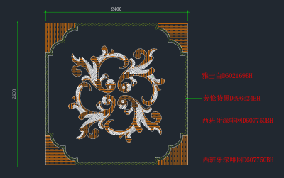 地面水刀拼花cad素材，图库CAD建筑图纸下载