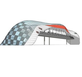 现代桥梁草图大师模型下载，sketchup桥梁su模型分享
