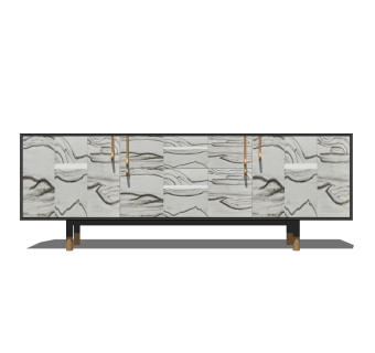 现代轻奢电视柜草图大师模型，电视柜su模型下载