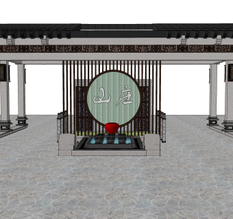 现代岗亭SU模型，岗亭SKB文件下载