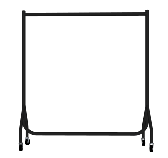 现代铁艺落地衣架草图大师模型,服装店衣架su模型下载