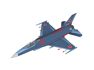 现代<em>日本</em>三菱F-2战斗机sketchup模型下载，战斗机草图...