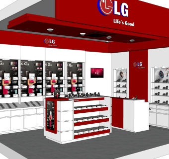 LG手机专卖店草图大师模型，专卖店su模型下载