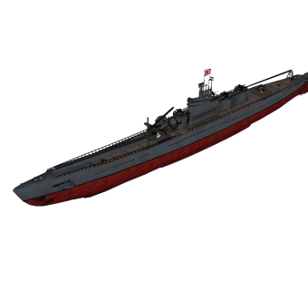 日本伊-400型大型载机潜艇草图大师模型，潜艇SU模型下载