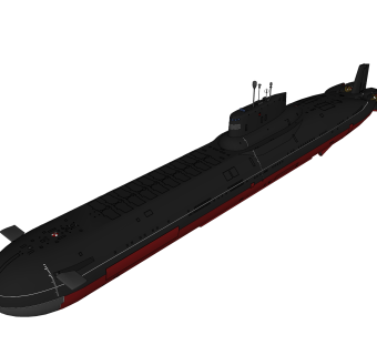 核潜艇sketchup模型，核潜艇skp模型下载
