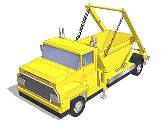 现代黄色钢筋混凝土机械SU模型