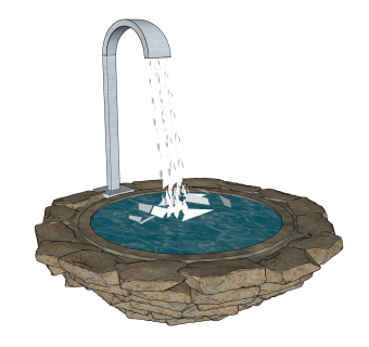 创意泡池座台小品 sketchup模型下载