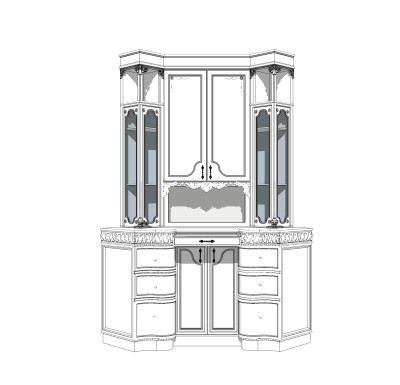 欧式储物柜草图大师模型，储物柜SKP模型下载