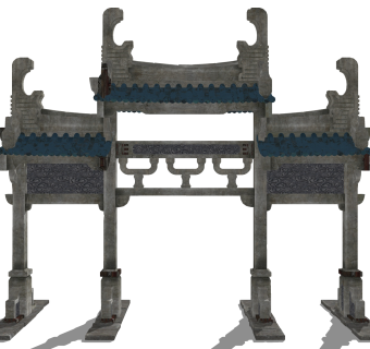 中式牌坊草图大师模型下载，入口大门sketchup模型分享