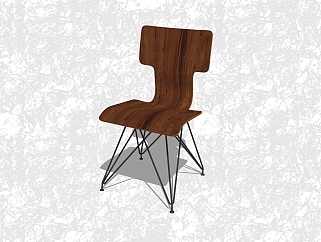 现代休闲椅草图大师模型，创意小座椅su模型下载