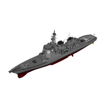 现代日本金刚级DDG-173驱逐舰草图大师模型，驱逐舰su模型下载