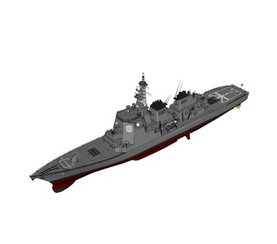 现代日本金刚级DDG-173驱逐舰草图大师模型，驱逐舰su模型下载